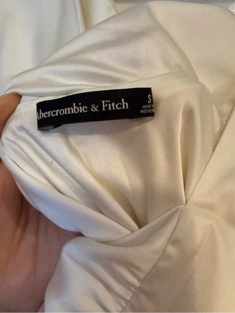 Abercrombie & Fitch White Maxi Dress with Draped Back